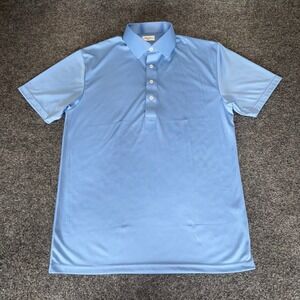 Collars & Co Dress Polo Shirt Mens Medium Blue Short Sleeve‎ Business Casual